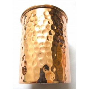 SET LOT of 6 - 100% Copper 300 ml Hammered Drinking Glass Cup Tumbler Mug - Ayurveda Health Yoga